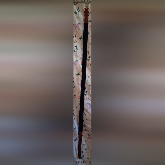 EUC Vintage Y2K Coach Navy Linen & Tan Leather Casual Prep Everyday Belt 39in - Picture 5 of 5